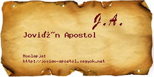 Jovián Apostol névjegykártya
